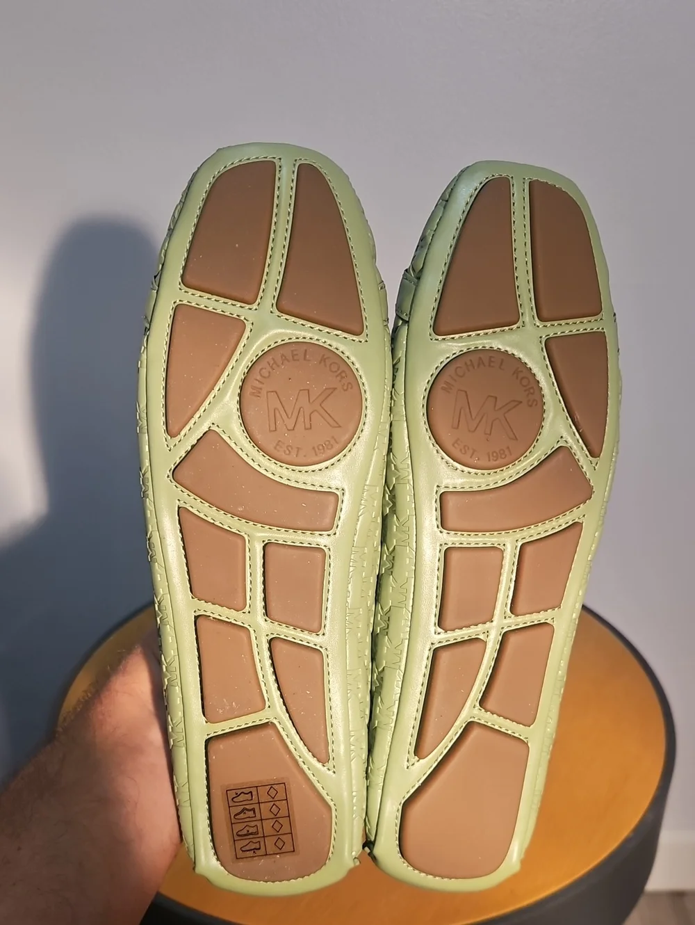 Michael Kors Green Logo Ballet Flats Size 10